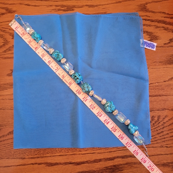 Stunning Beachy Glam Faux Turquoise & Sparkly Bauble Necklace ~ Wow! - Picture 15 of 16